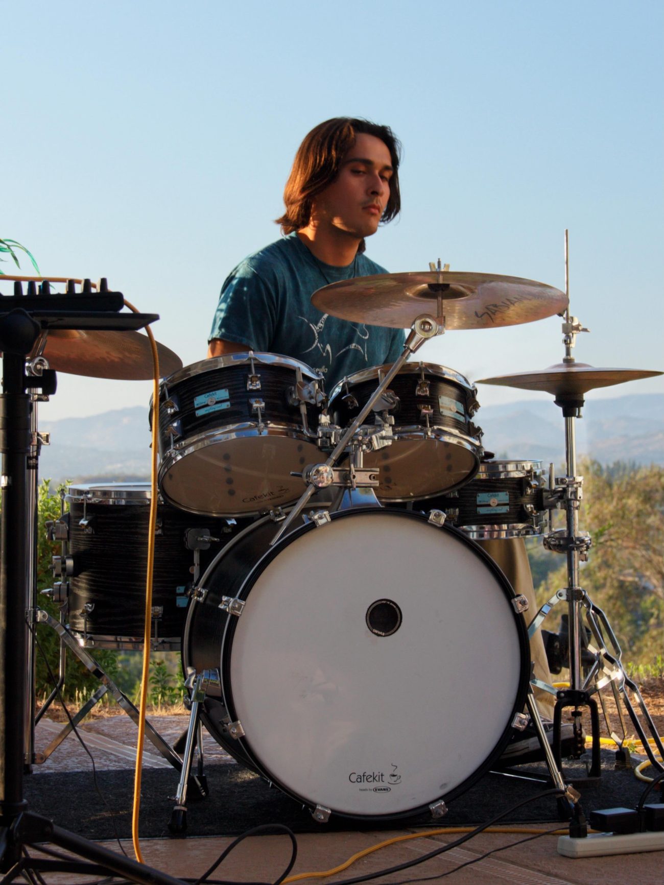 Max Booth at the drum kit